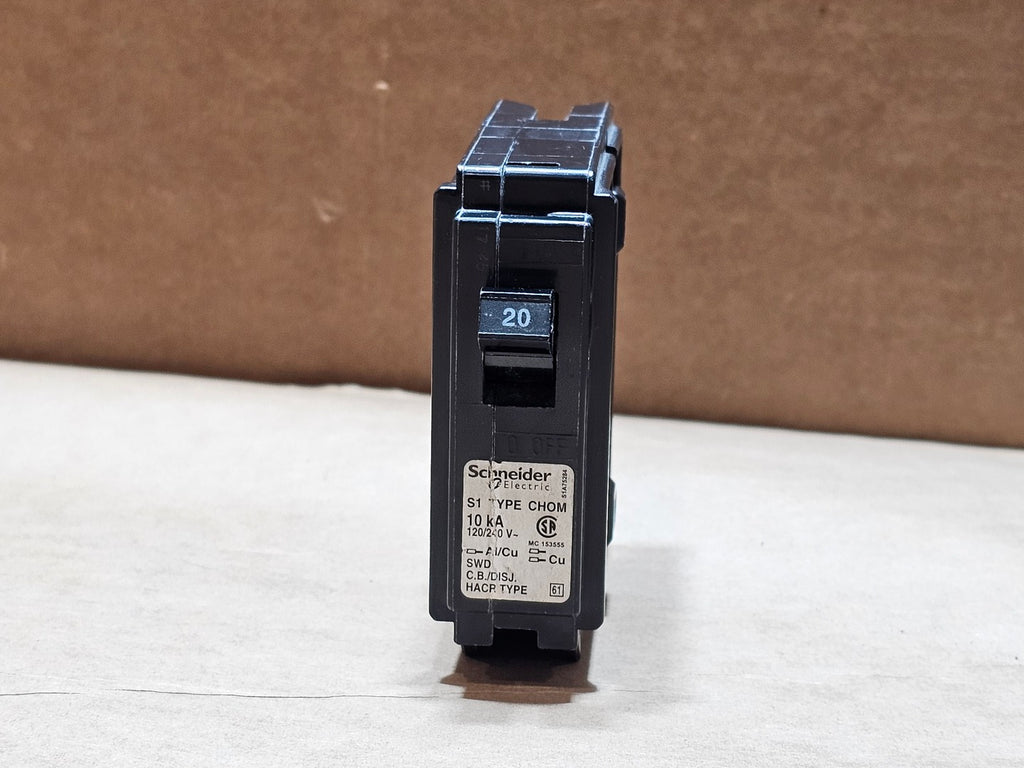 SCHNEIDER ELECTRIC 20 Amp, 1 Pole, 120/240 Volts Circuit Breaker CHOM120