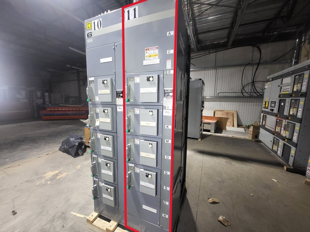 SQUARE D Model 6 Motor Control Center MCC Section, 600V, 3PH, 1200A Bus