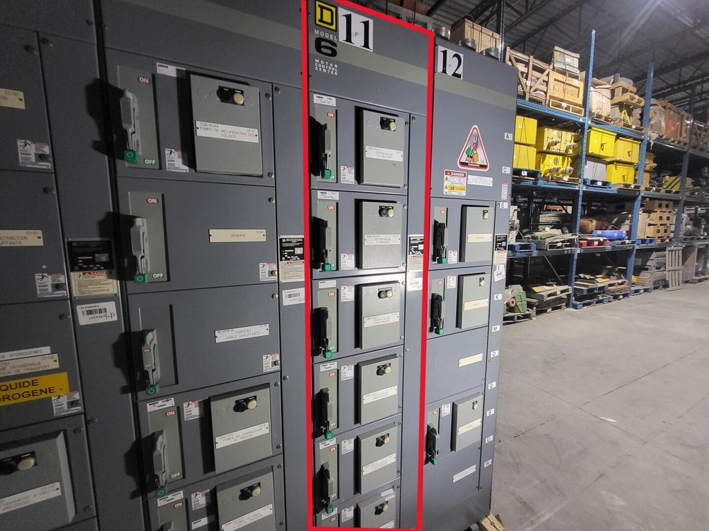 SQUARE D Model 6 Motor Control Center MCC Section, 600V, 3PH, 1200A Bus