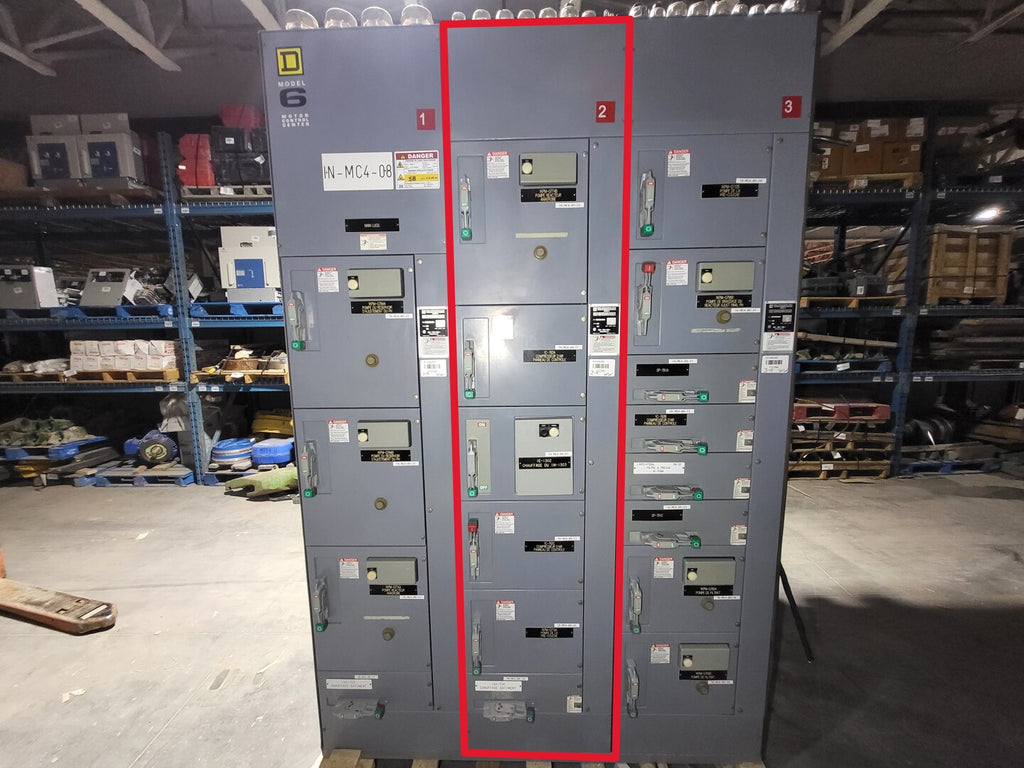 SQUARE D Model 6 Motor Control Center MCC Section, 600V, 3PH, 1200A Bus