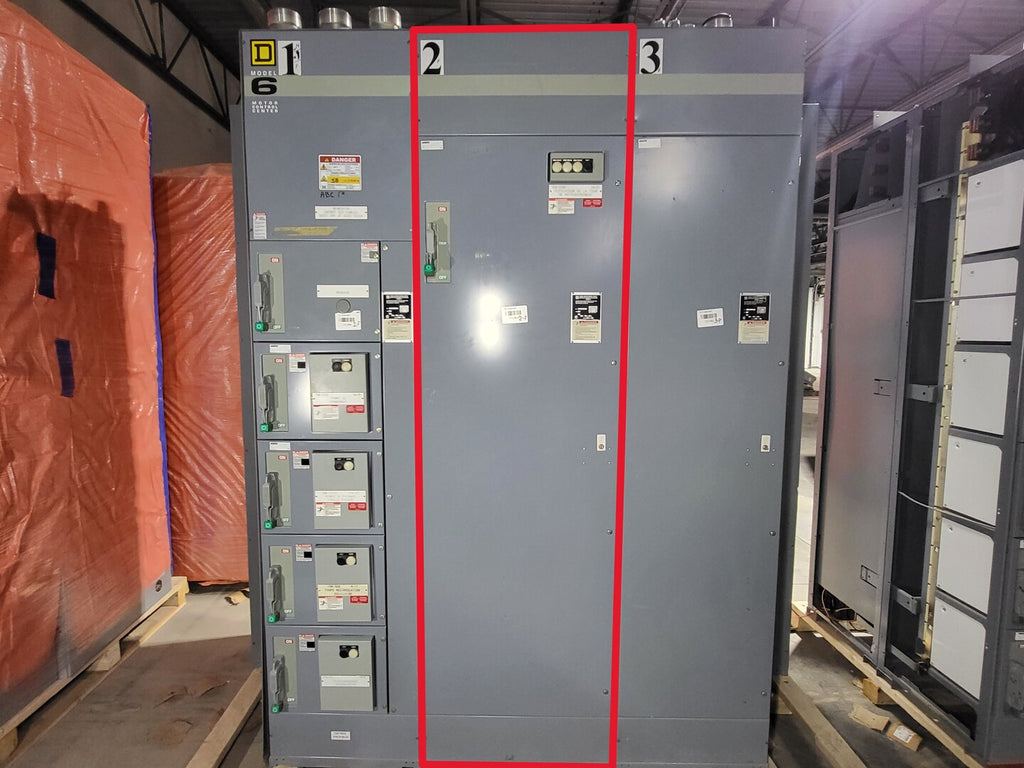 SQUARE D Model 6 Motor Control Center MCC Section, 600V, 3PH, 1200A Bus