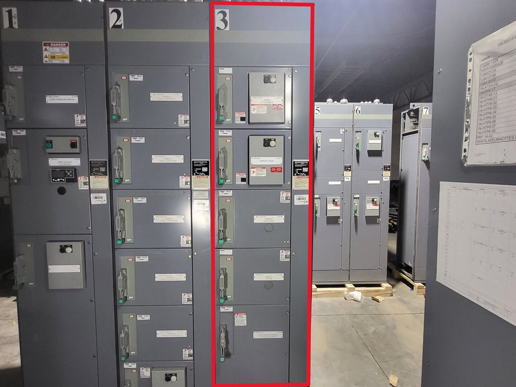 SQUARE D Model 6 Motor Control Center MCC Section, 600V, 3PH, 1200A Bus