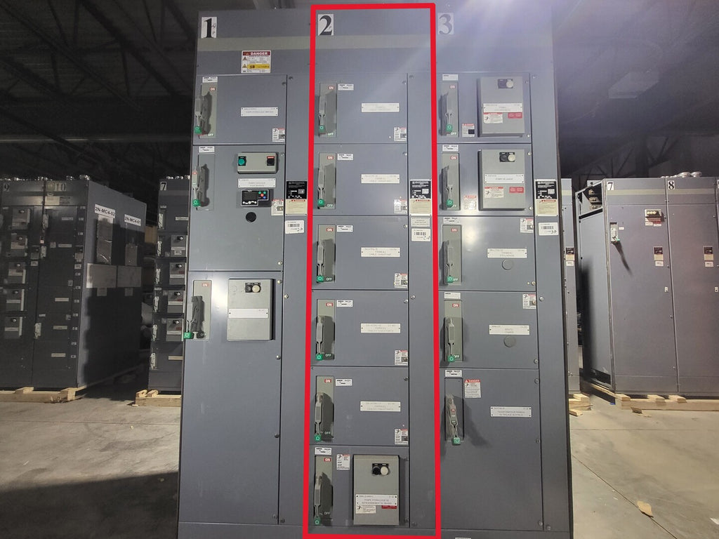 SQUARE D Model 6 Motor Control Center MCC Section, 600V, 3PH, 1200A Bus
