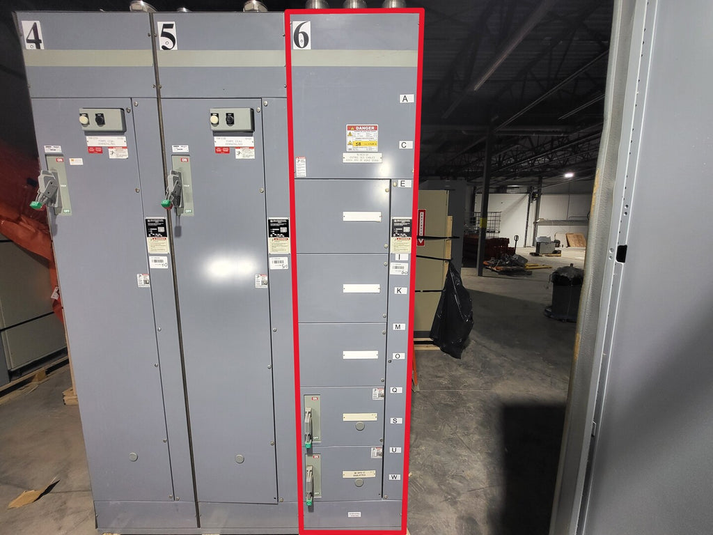 SQUARE D Model 6 Motor Control Center MCC Section, 600V, 3PH, 1200A Bus