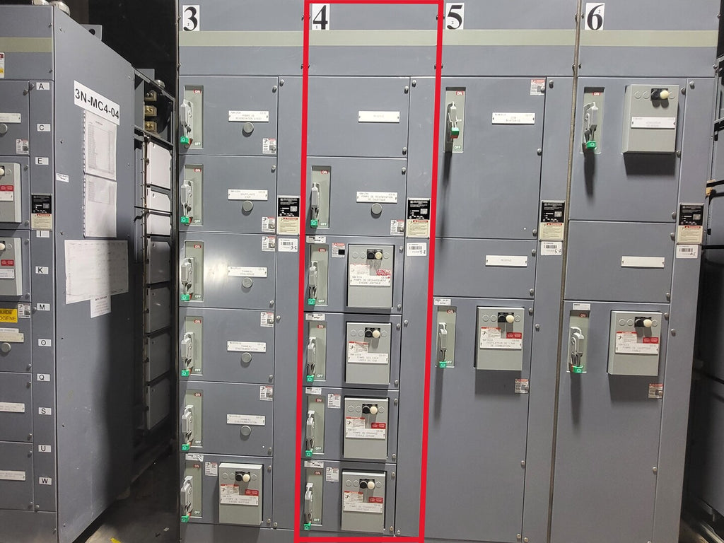SQUARE D Model 6 Motor Control Center MCC Section, 600V, 3PH, 1200A Bus