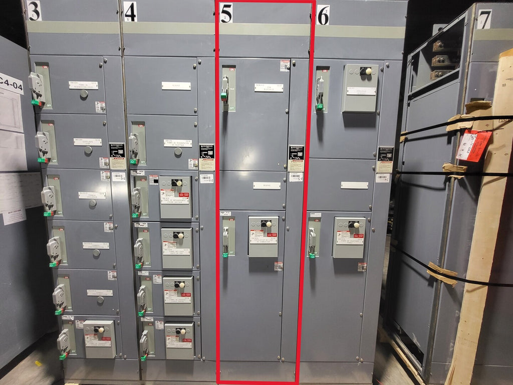 SQUARE D Model 6 Motor Control Center MCC Section, 600V, 3PH, 1200A Bus