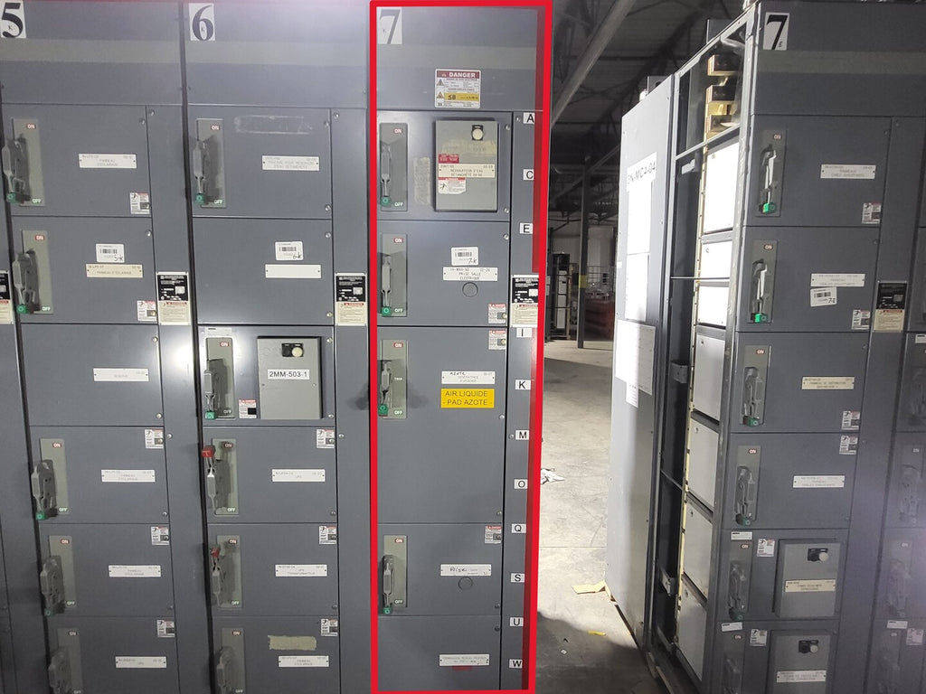 SQUARE D Model 6 Motor Control Center MCC Section, 600V, 3PH, 1200A Bus