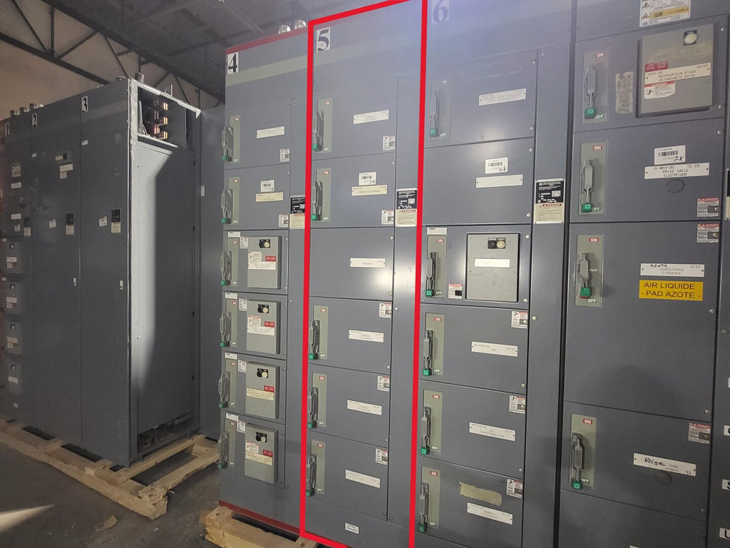 SQUARE D Model 6 Motor Control Center MCC Section, 600V, 3PH, 1200A Bus