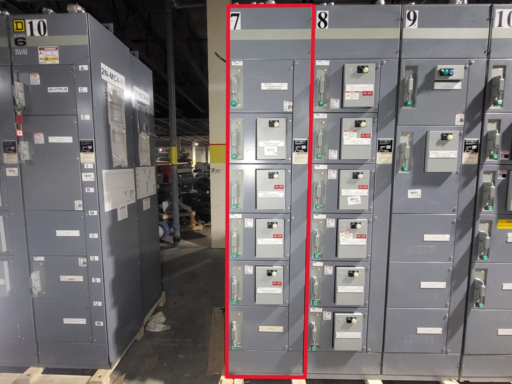 SQUARE D Model 6 Motor Control Center MCC Section, 600V, 3PH, 1200A Bus