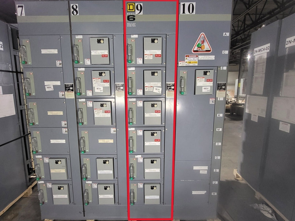 SQUARE D Model 6 Motor Control Center MCC Section, 600V, 3PH, 1200A Bus