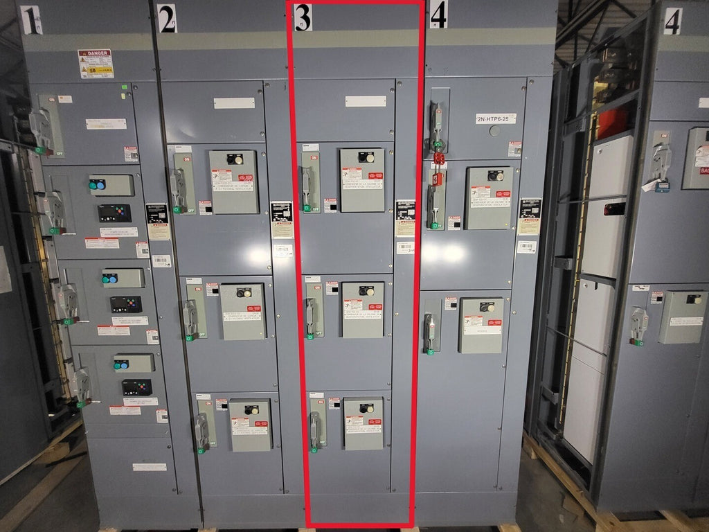 SQUARE D Model 6 Motor Control Center MCC Section, 600V, 3PH, 1200A Bus
