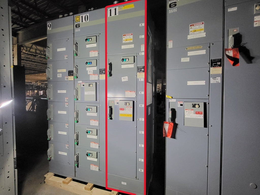 SQUARE D Model 6 Motor Control Center MCC Section, 600V, 3PH, 1200A Bus
