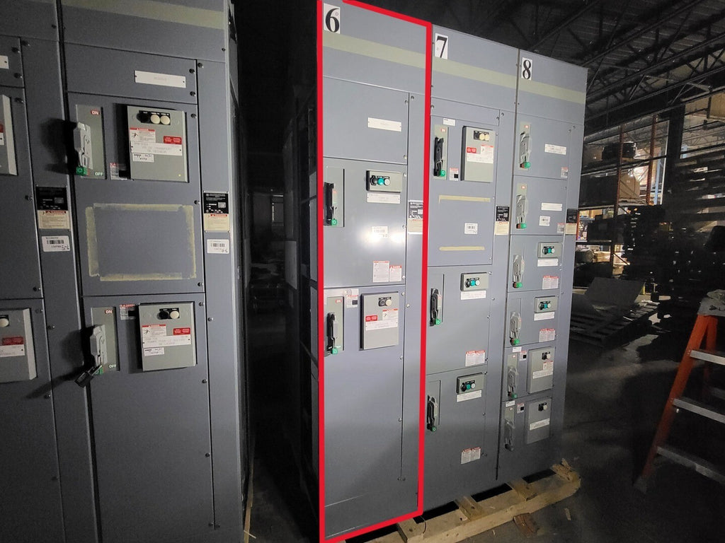 SQUARE D Model 6 Motor Control Center MCC Section, 600V, 3PH, 1200A Bus