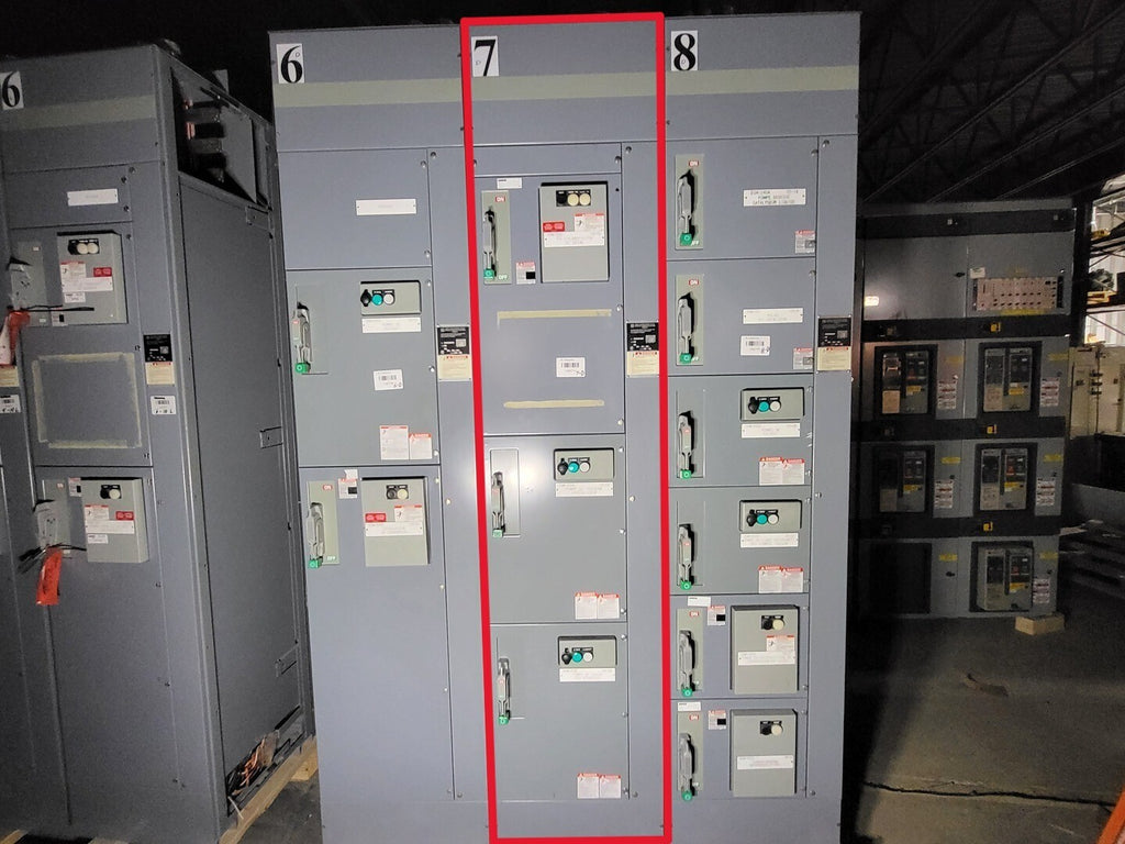 SQUARE D Model 6 Motor Control Center MCC Section, 600V, 3PH, 1200A Bus