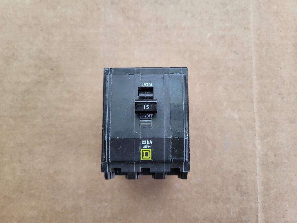 SQUARE D 15 Amp 3 Pole 240 Volts Circuit Breaker QOB315