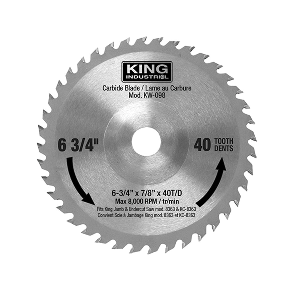 KING CANADA Replacement Carbide Blade No. KW-098 For KC-8363