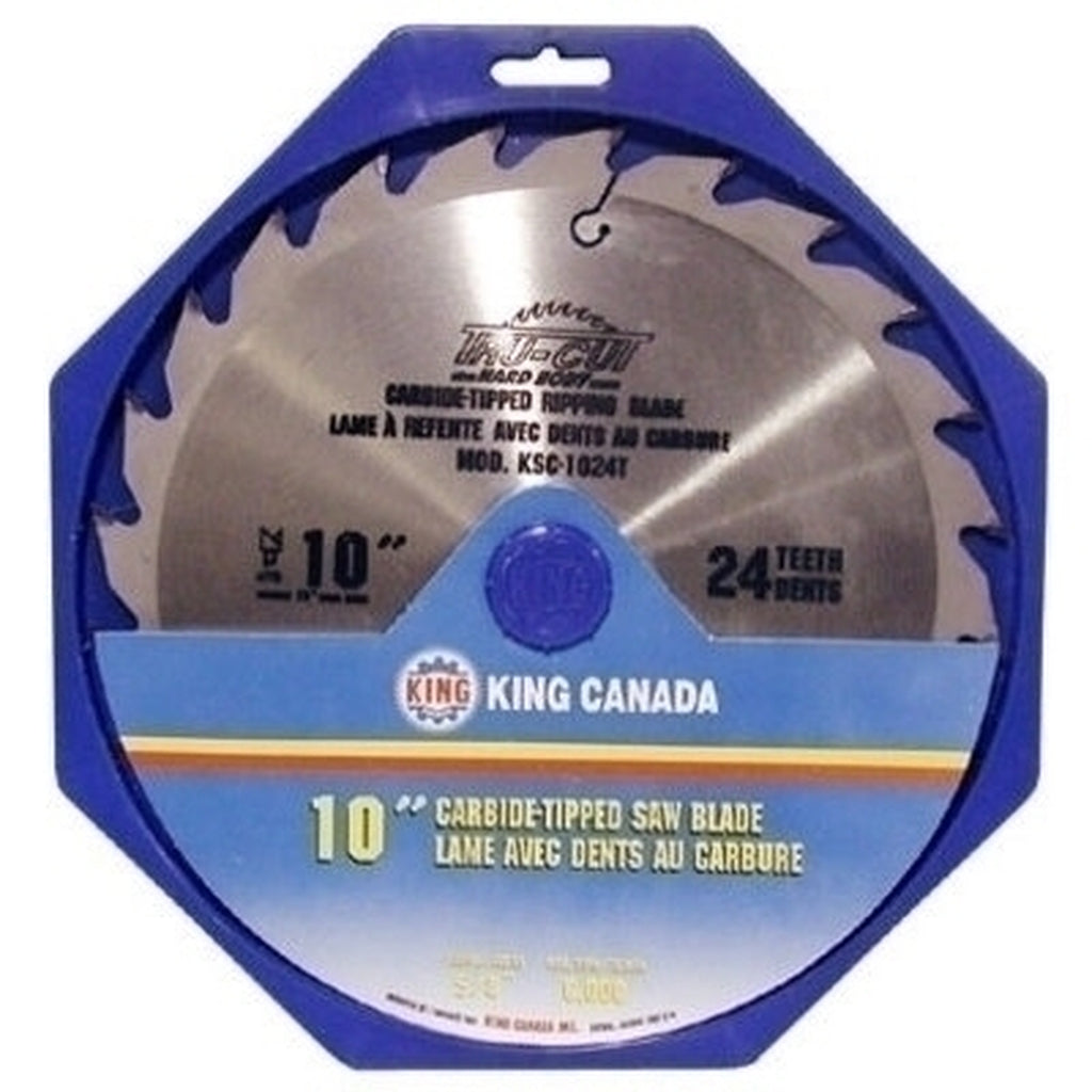 KING CANADA 10" x 24T Tungsten Carbide Tipped Saw Blade No. KSC-1024T