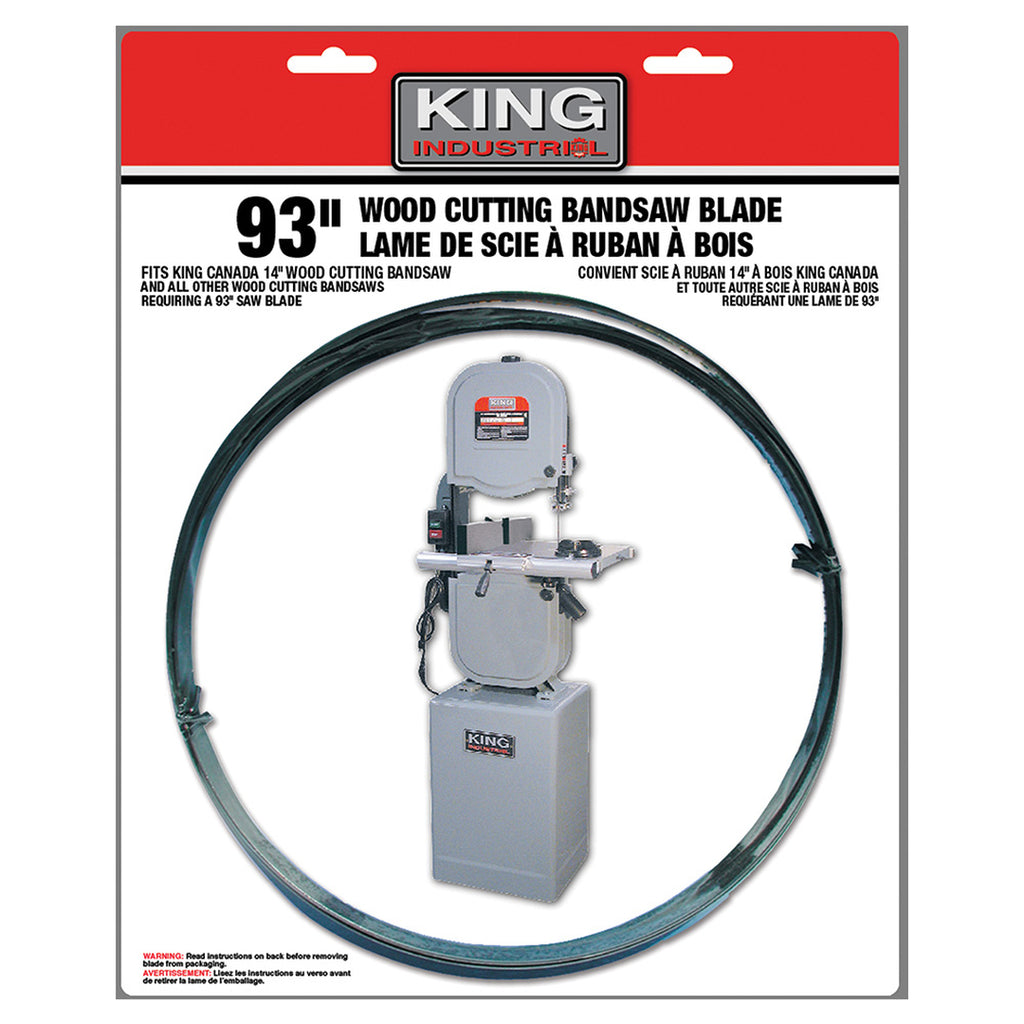 KING CANADA 93" x .025" x 1/2" - 8 TPI Wood Cutting Bandsaw Blade No. KBB-1412-8
