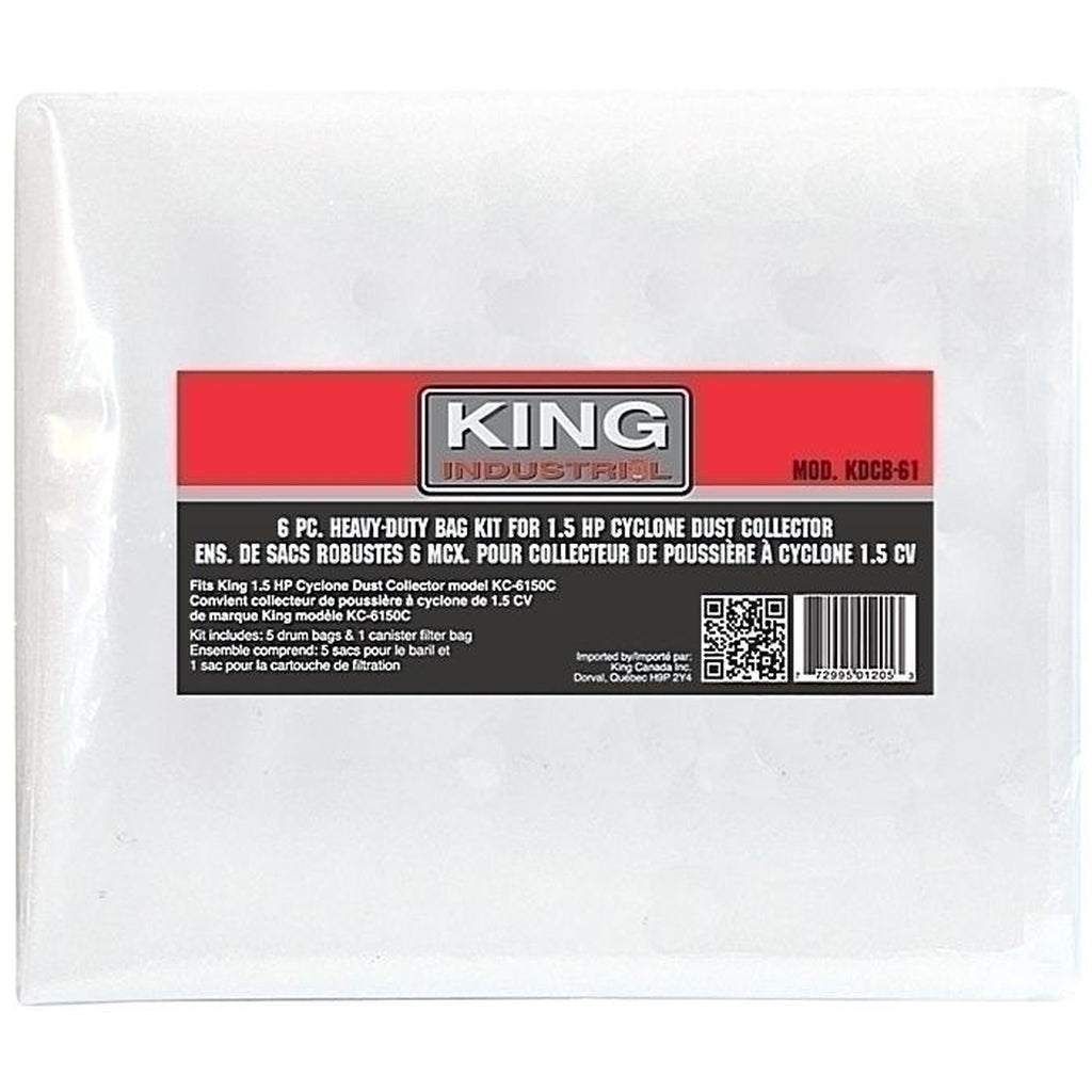 KING CANADA 6 Pc. Heavy-Duty Bags Kit No. KDCB-61 For KC-6150C