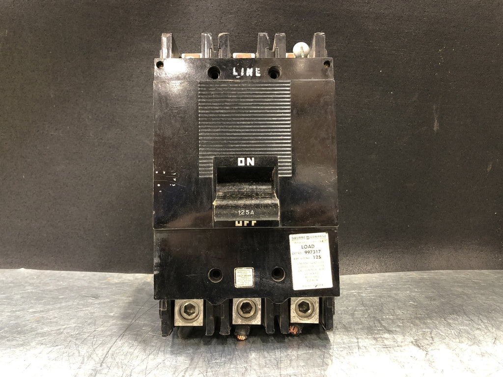 SQUARE D 125 Amp, 3 Pole, 600 volts Circuit Breaker 997317