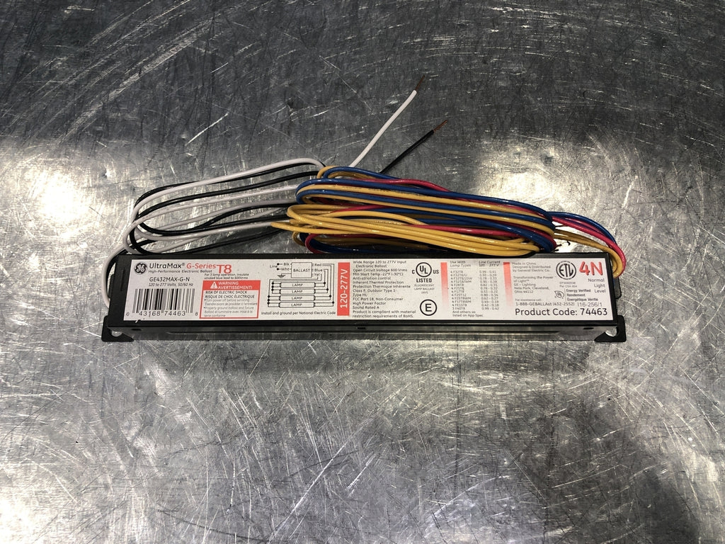 GE LIGHTING UltraMax 4 Lamp T8 Electronic Ballast  GE432MAX-G-N