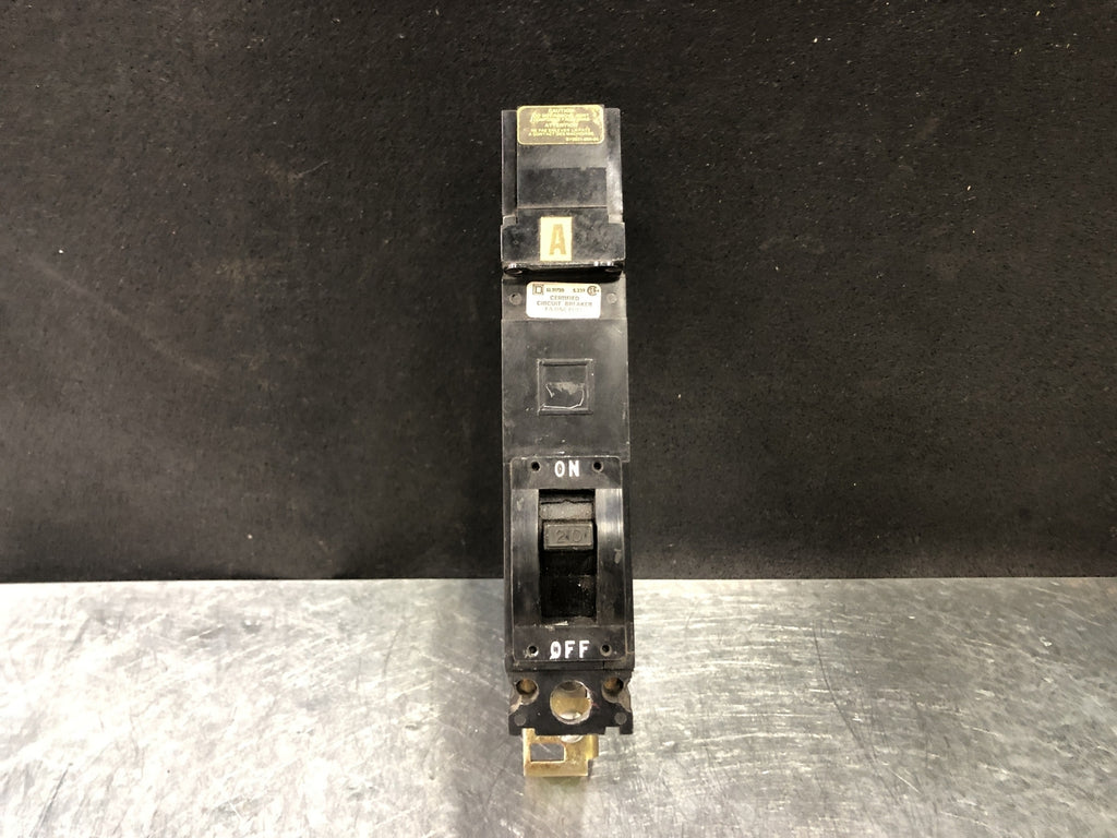 SQUARE D 20 Amp 1 Pole Circuit Breaker FA17020A