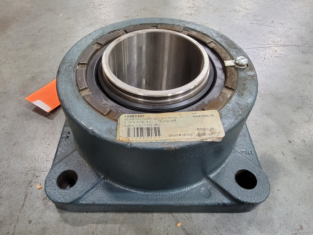 REXON 4- Bolt Square Flange Block Bearing No. MB3307, 3-7/16"  Bore