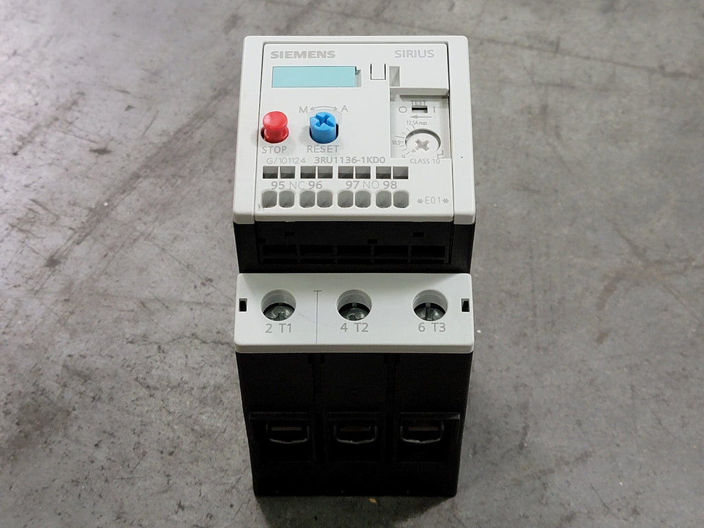 SIEMENS 19-12 Amp Sirius Thermal Overload Relay 3RU1136-1KD0