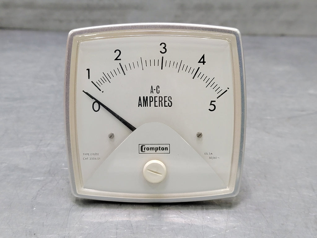 CROMPTON INSTRUMENTS 5 Amp A-C Fiesta Analog Ammeter No. 3506.01