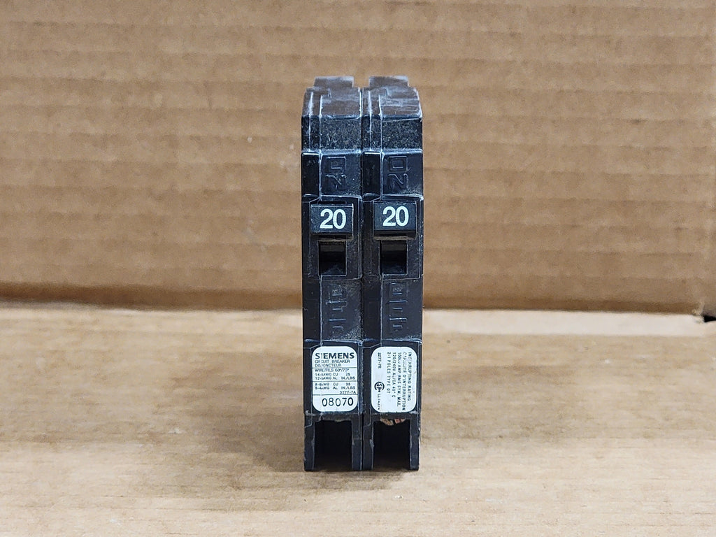 SIEMENS 20 Amp 2 Pole Circuit Breaker Q2020NC 