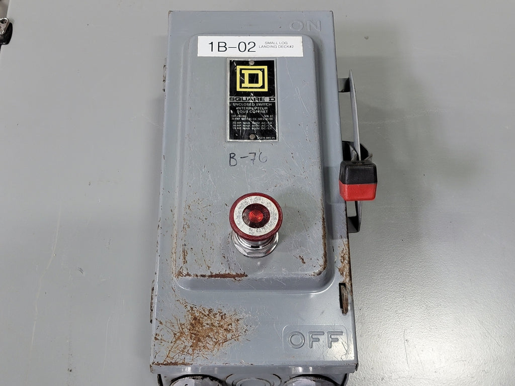 SQUARE D 30 Amp, 3 Pole, 600 volts Non-Fusible Disconnect Switch CHU361