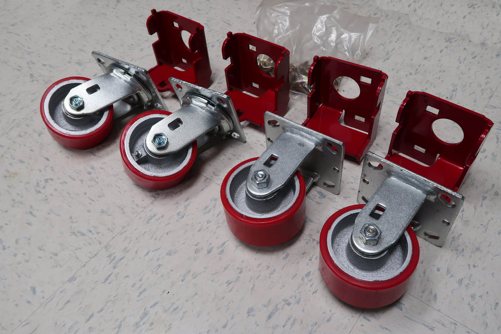 OCFAB 5" Caster Wheels Set (2 Rigid + 2 Swivel)