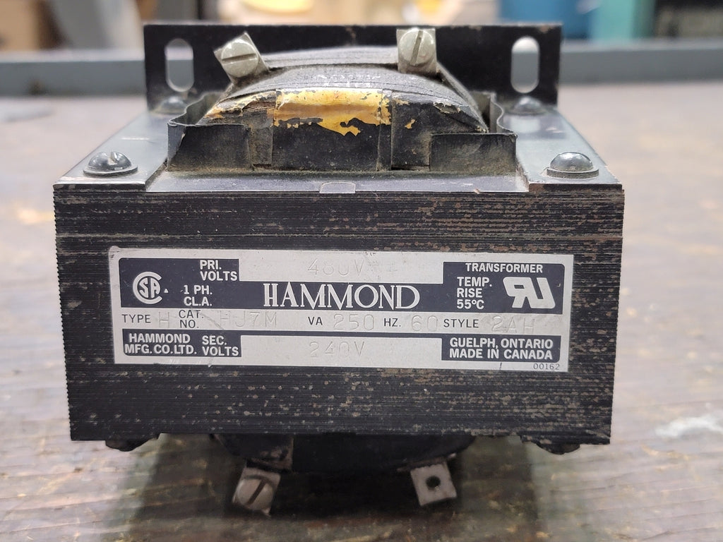 HAMMOND 0.25 kVA Transformer, 480 pri. volts, 240 sec. volts HJ7M