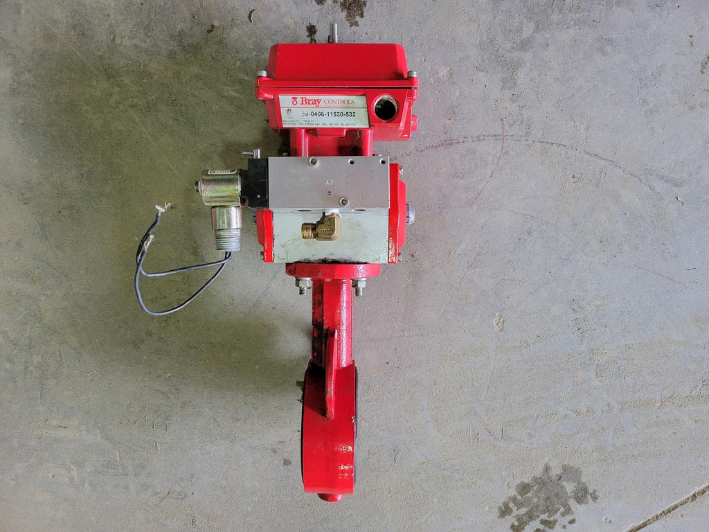 BRAY 3" Butterfly Valve w/ Actuator Solenoid Operator and Enclosure Switch