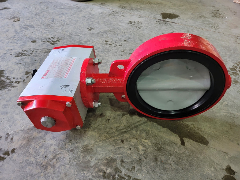 8" Butterfly Valve w/ Pneumatic Actuator and Solenoid Operator