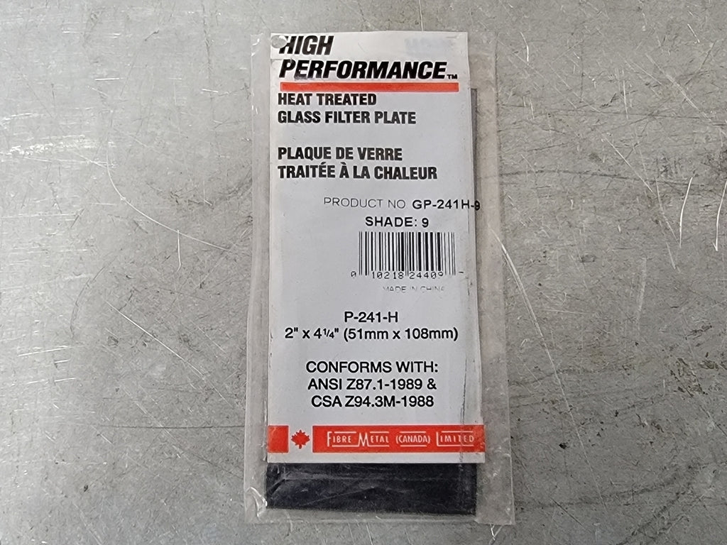 FIBRE METAL 2" x 4-1/4" Welding Glass Filter Plate GP-241H-9