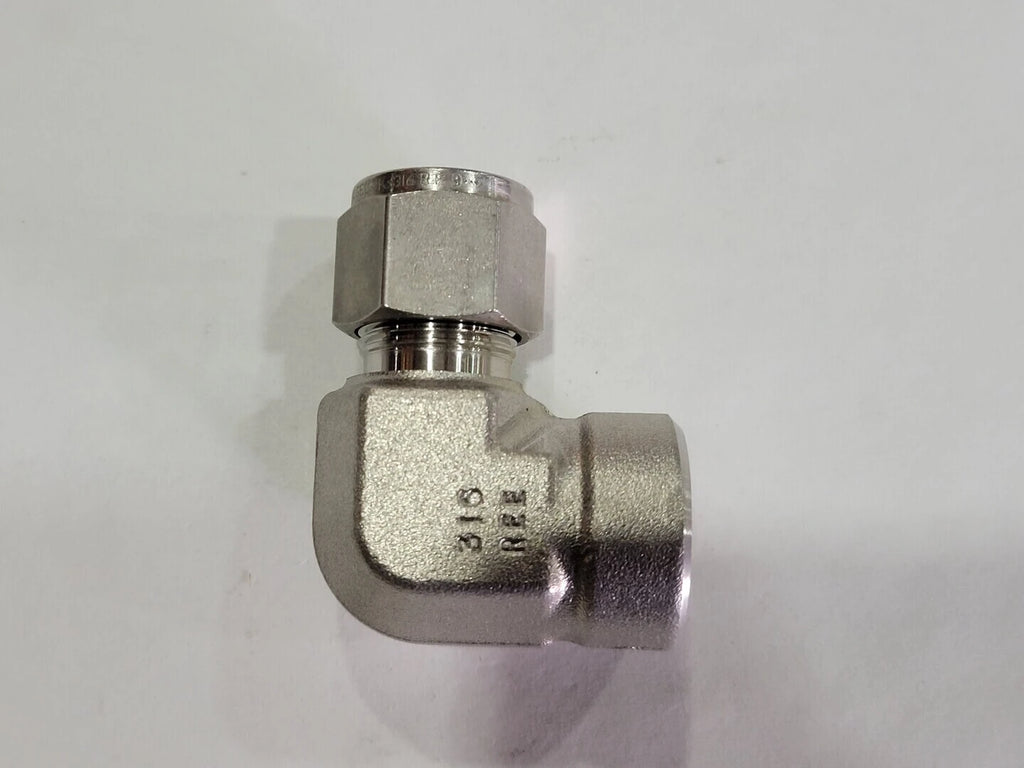 SWAGELOK 1/2", x 1/4", 90 Deg. Elbow, FPT, 316-REE
