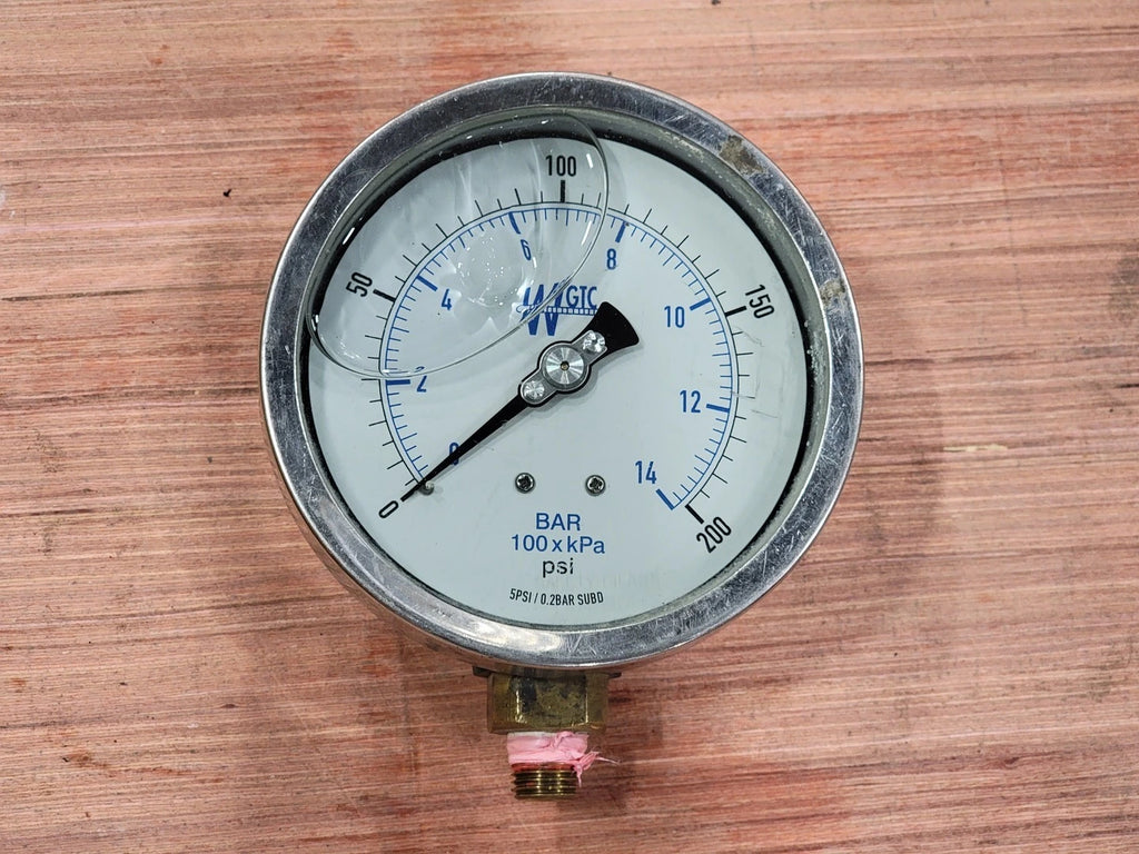 WEKSLER INSTRUMENTS GTC Pressure Gauge 200 psi 