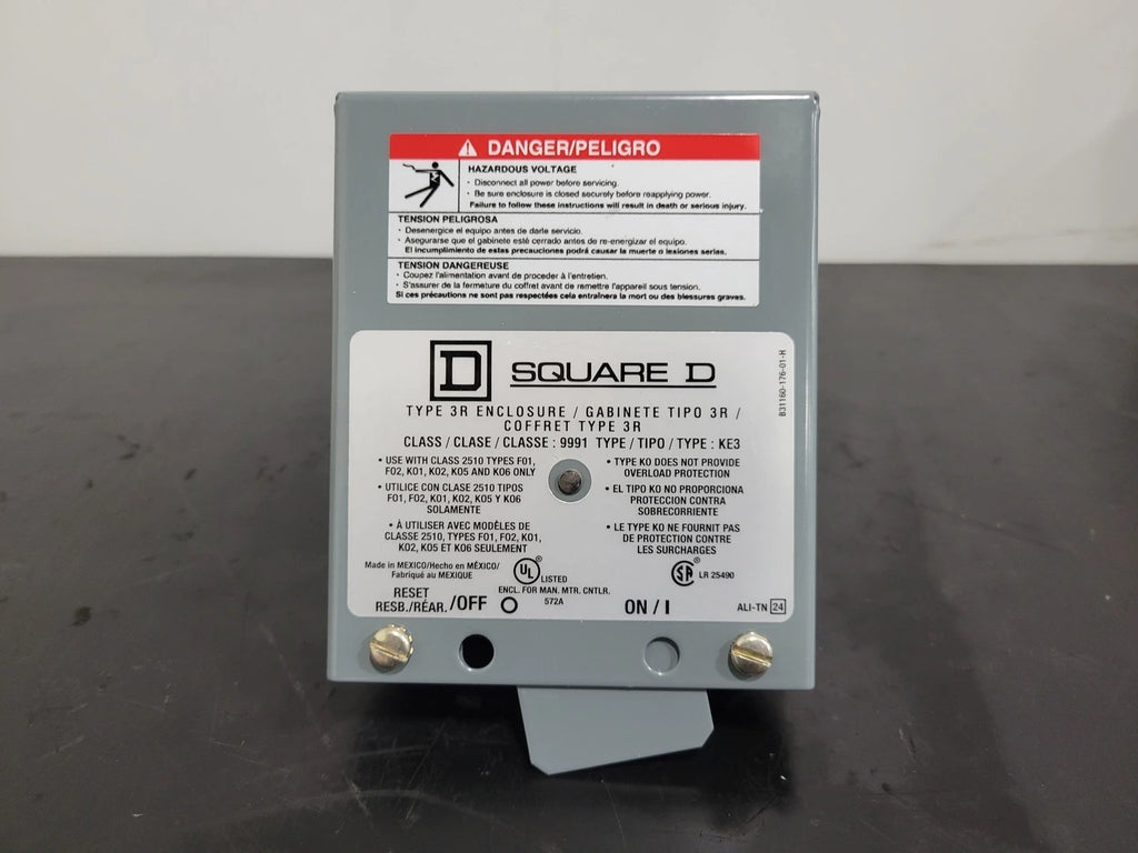 SQUARE D Manual Switch Enclosure Type 3R Class 9991 Type KE3 No. 9991KE3