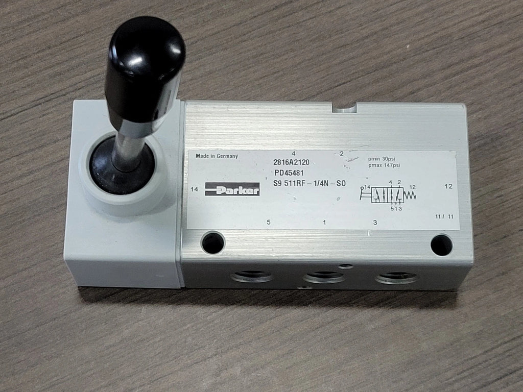 PARKER FILTRATION 1/4" 5/2-Way Hand Lever Valve PD45481
