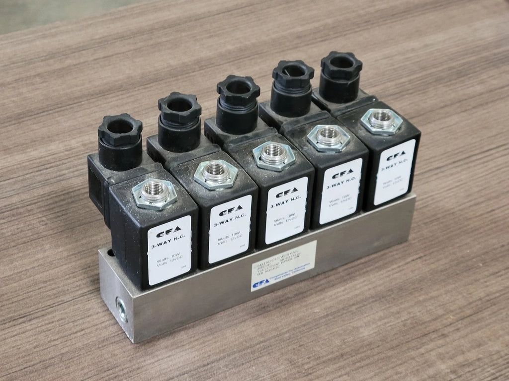 CFA Solenoid Valve Manifold C43-WESVAL w/ 3 Way NC 12DC 10W Solenoid Valve