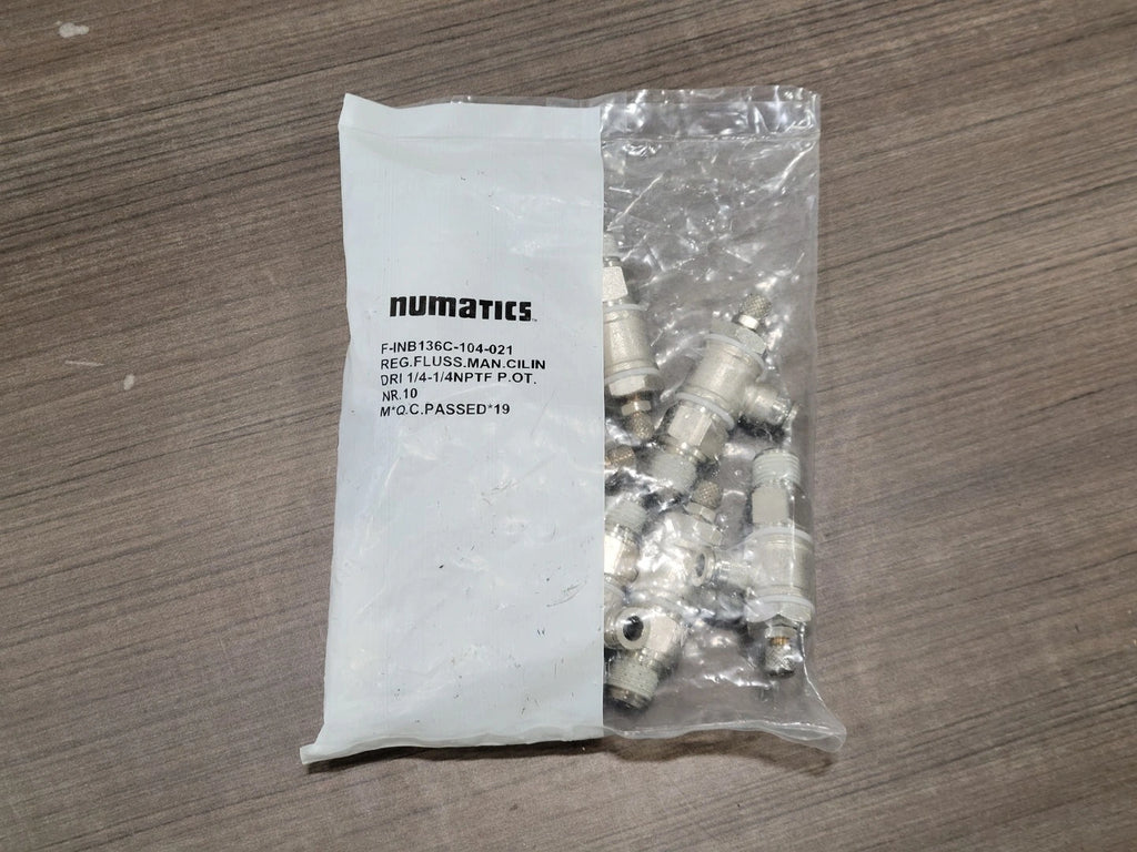 NUMATICS 1/4", Right-Angle Flow Control w/ Knob, MPT, INB136C-104-021