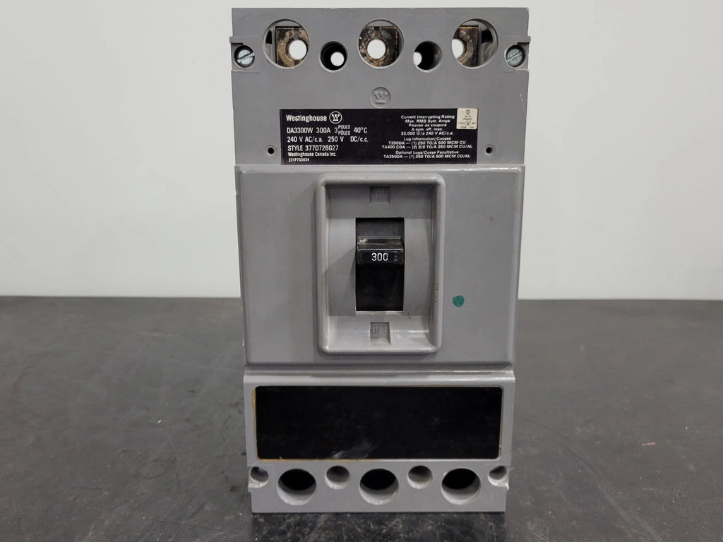 WESTINGHOUSE 300 Amp 3 Pole Circuit Breaker DA3300W