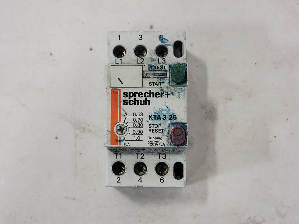 SPRECHER + SCHUH 0.63-1.0 Amp Motor Circuit Controller KTA3-25-1A