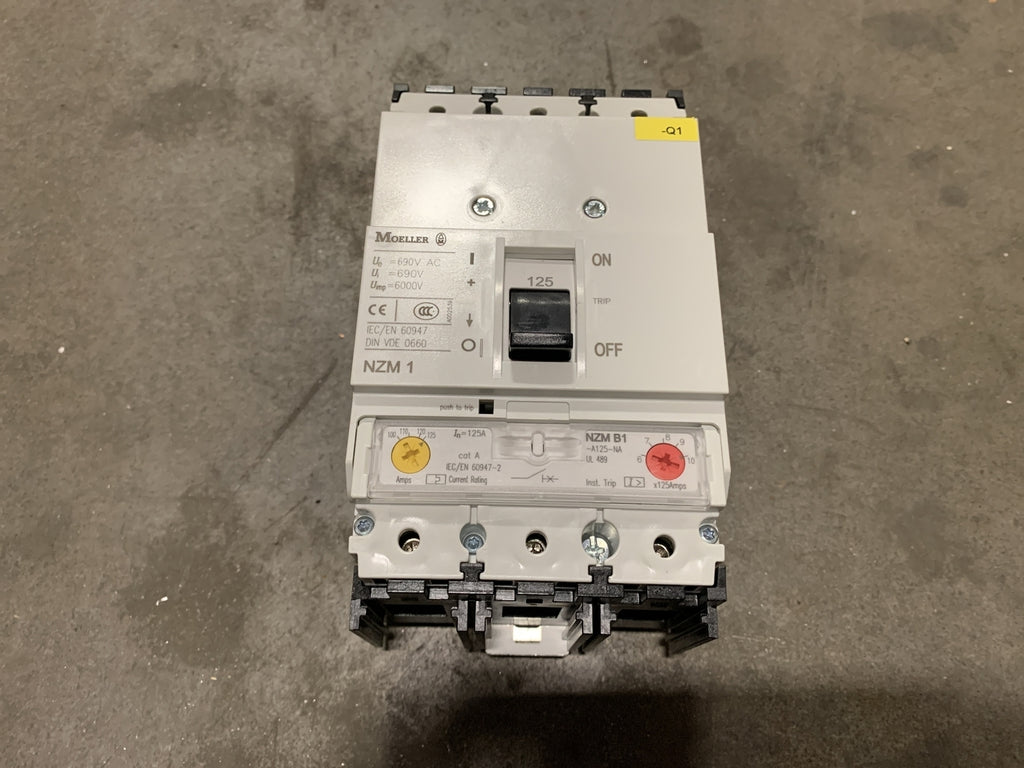 MOELLER 125 Amp, 3 Pole, 480 volts Circuit Breaker NZM B1-A125-NA