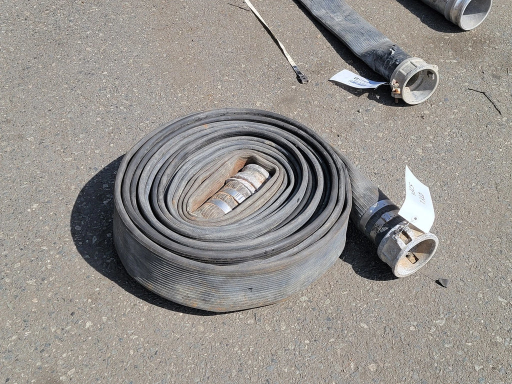 NEWLINE 3" x 52 ft Black Ribbed Layflat Water Discharge Hose 250 PSI NL2005-300