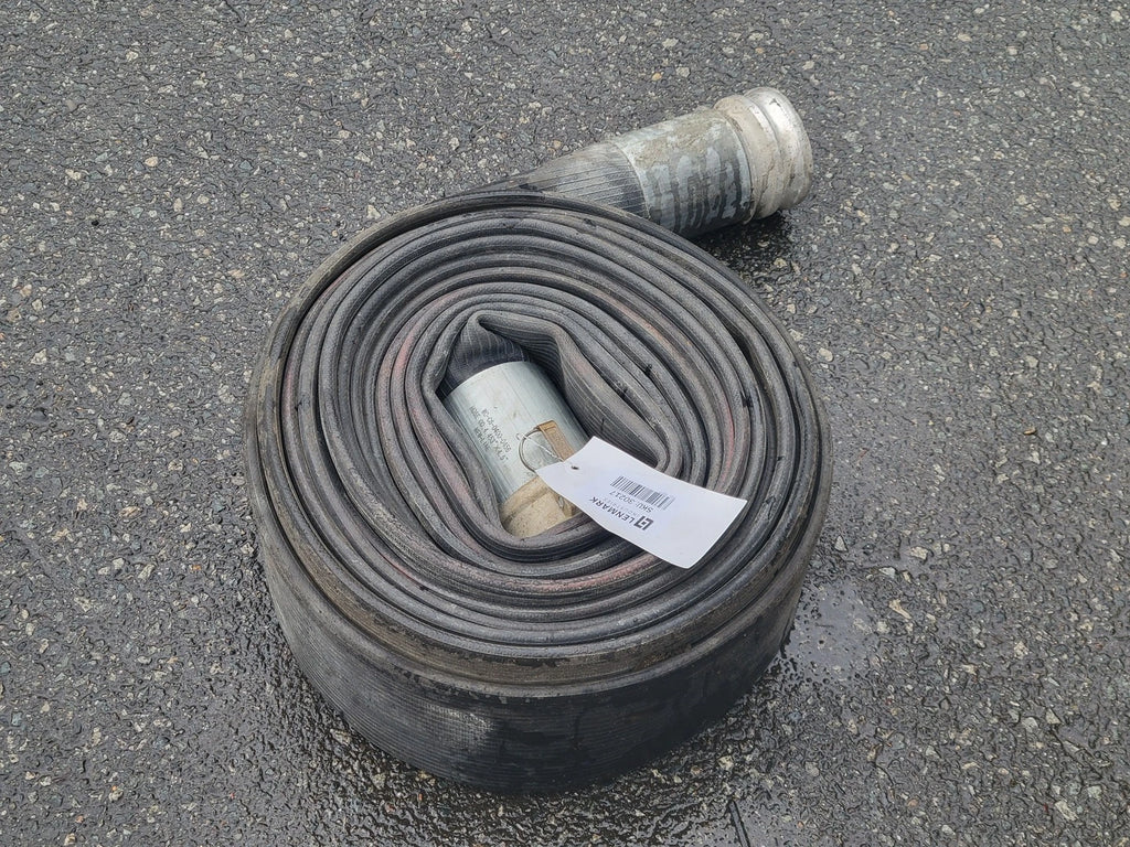 NEWLINE 4" x 50 ft Black Ribbed Layflat Water Discharge Hose 200 PSI NL2005-400
