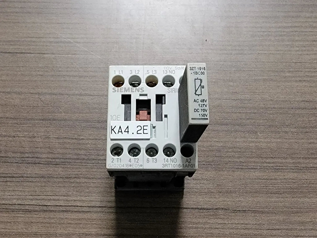 SIEMENS 9 Amp, Size S00, 3 Pole, 1NO, 110/120 VAC Coil Contactor 3RT1016-1AF01