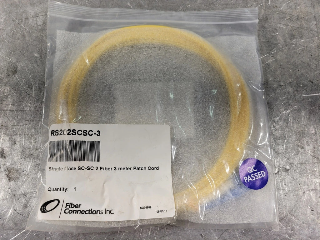 FIBER CONNECTION INC Single Mode SC-SC 2 Fiber 3 meter Patch Cord SM 9/125 No. RS202SCSC-3