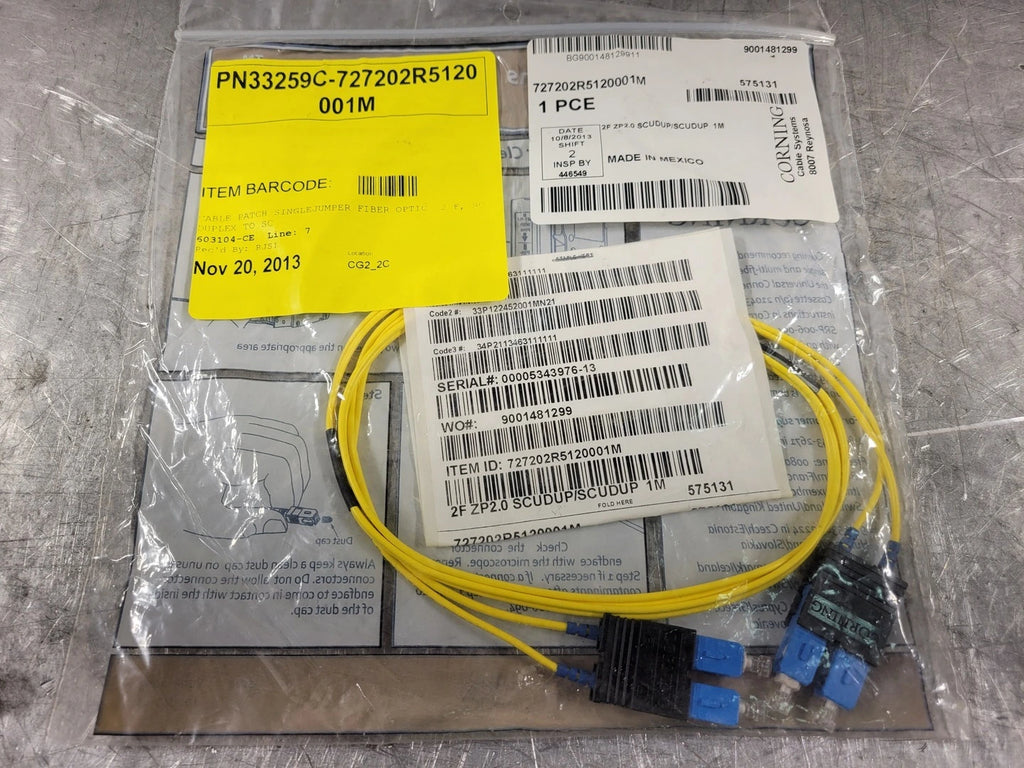CORNING Cable Patch Single Jumper Fiber Optic 2F SC Duplex to SC No. 727202R5120001M